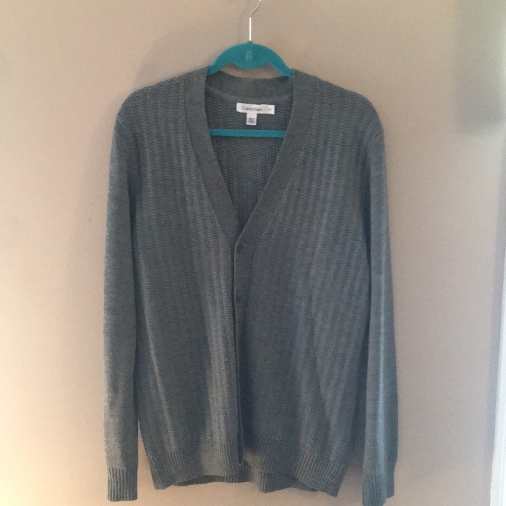 Calvin Klein Gray Button Down Cardigan Large